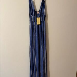 Band of Gypsies Blue and White Striped Dress